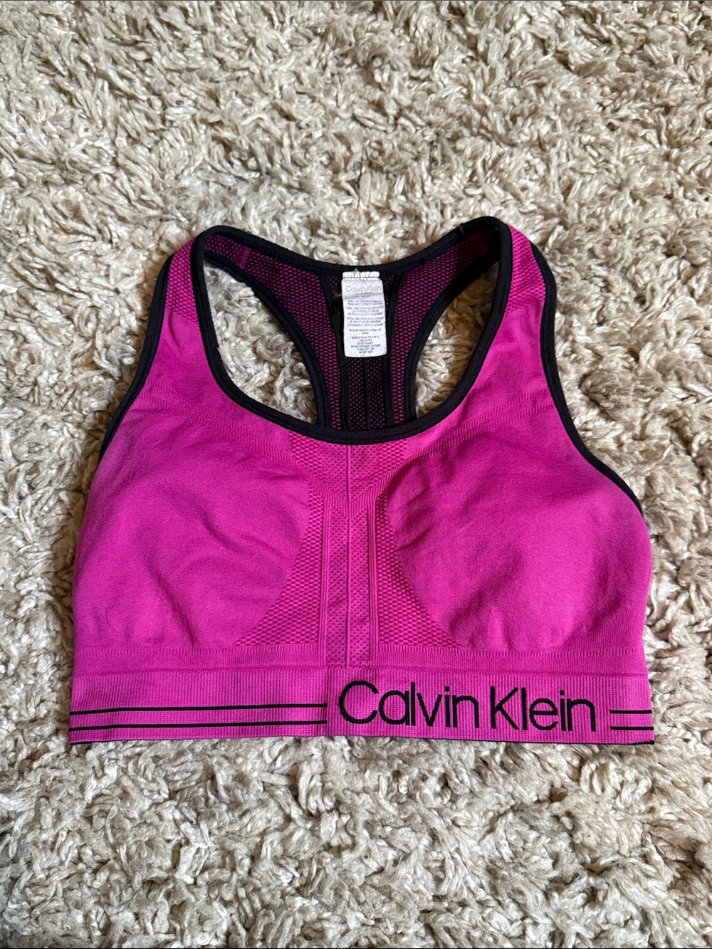 Calvin Klein Hot Pink Racerback Sports Bra